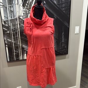 Neon Buddha Coral Sleeveless Cowl Neck Dress